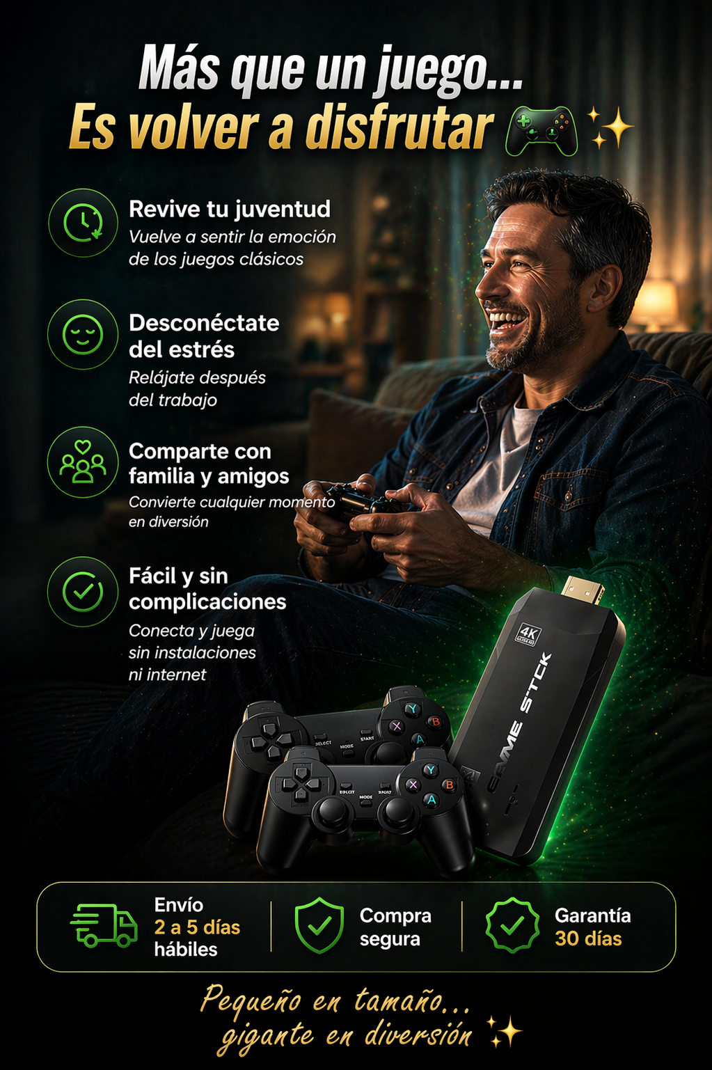 PROMO - Game Stick 2.4 Consola Retro de 10.000 juegos de los 80´s y 90´s