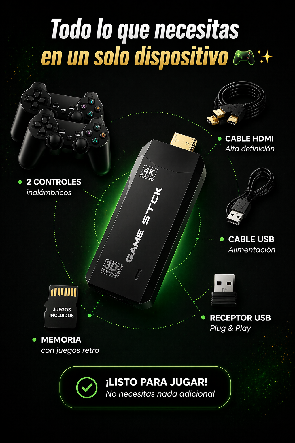 PROMO - Game Stick 2.4  Consola Retro de 10.000 juegos de los 80´s y 90´s