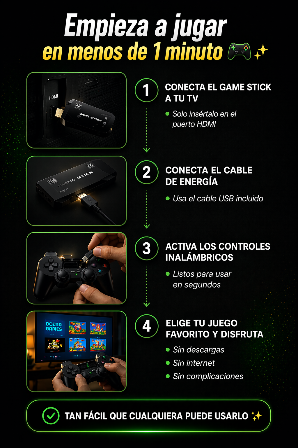 PROMO - Game Stick 2.4  Consola Retro de 10.000 juegos de los 80´s y 90´s