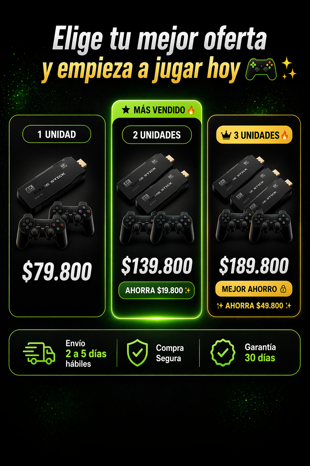 PROMO - Game Stick 2.4  Consola Retro de 10.000 juegos de los 80´s y 90´s