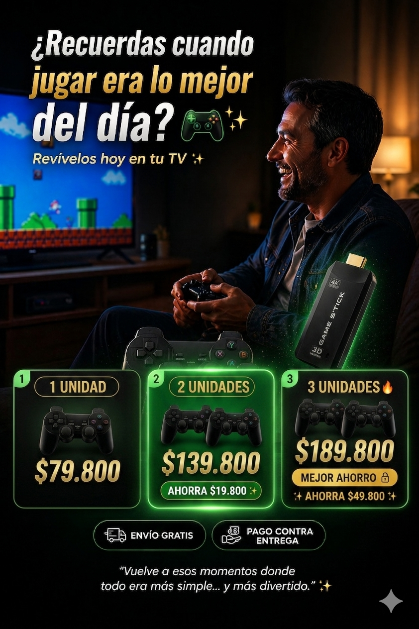 PROMO - Game Stick 2.4  Consola Retro de 10.000 juegos de los 80´s y 90´s