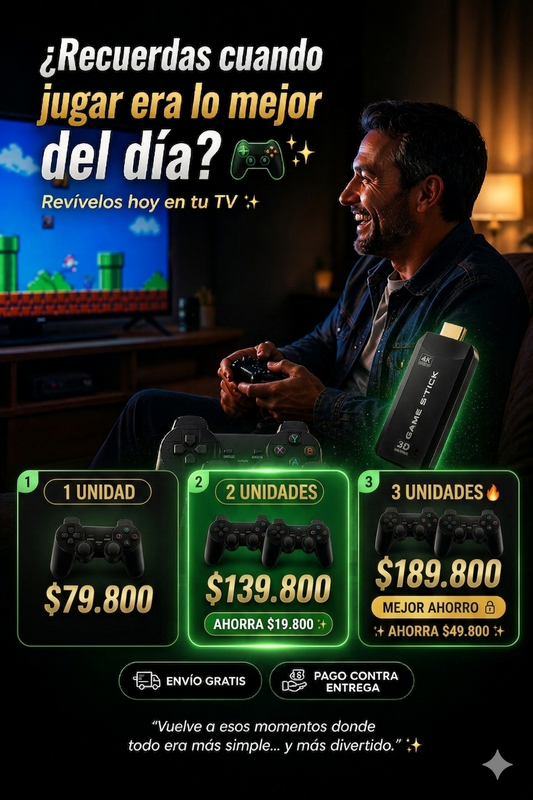 PROMO - Game Stick 2.4  Consola Retro de 10.000 juegos de los 80´s y 90´s